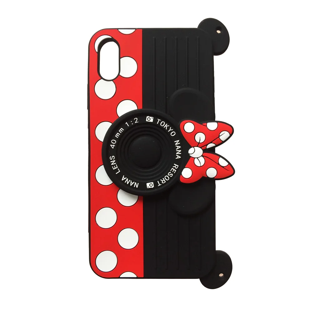 Camera Minnie Для iPhone 6 6s 4," популярный 3D милый мультяшный Мягкий силиконовый чехол для телефона задняя крышка милый Единорог противоударный новейший чехол с животными - Цвет: Camera Minnie