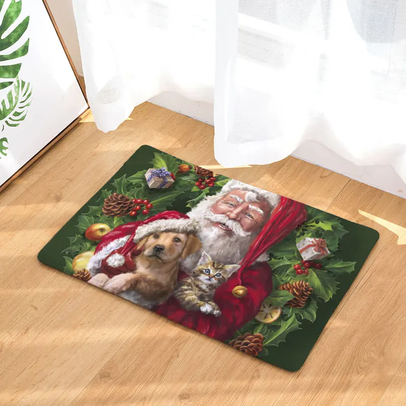 Monily Merry Christmas мультфильм водонепроницаемый Противоскользящий коврик для двери