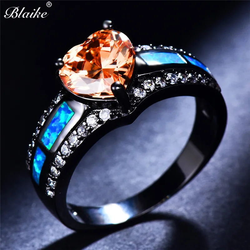 Женские кольца с фианитом Blaike цвета морской волны