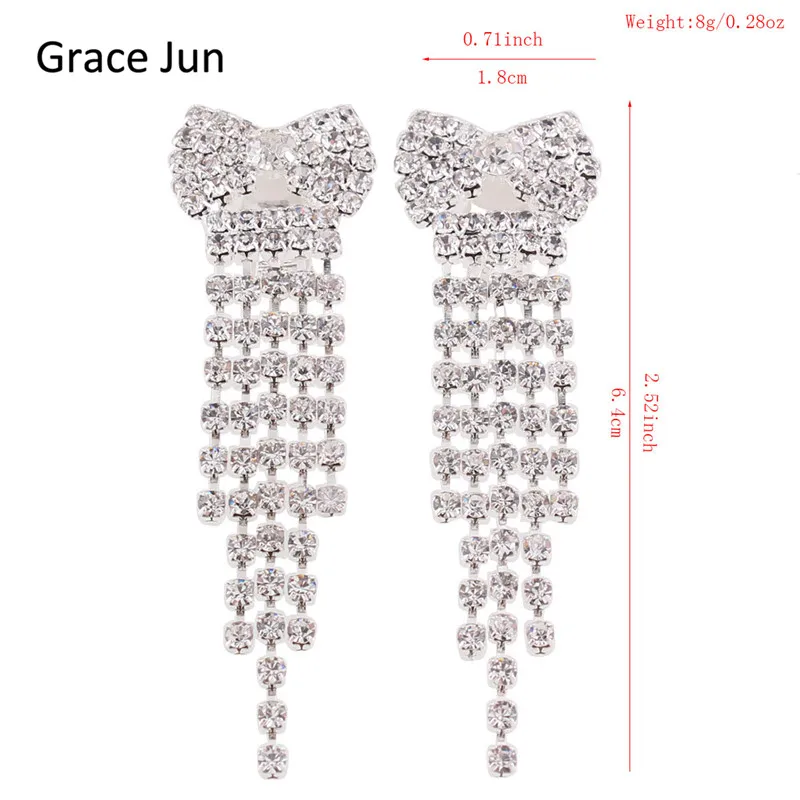 Бренд Grace Jun(TM) высококачественные свадебные посеребренные Стразы с бантом