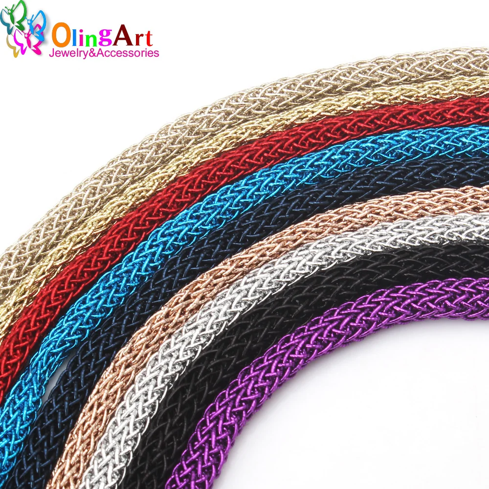 OlingArt 4mm/5mm 5M/Lot Gold Silver Metal Colorful Mesh Soft Thread DIY Shoes/Hat/Bag Hand Jewelry Making