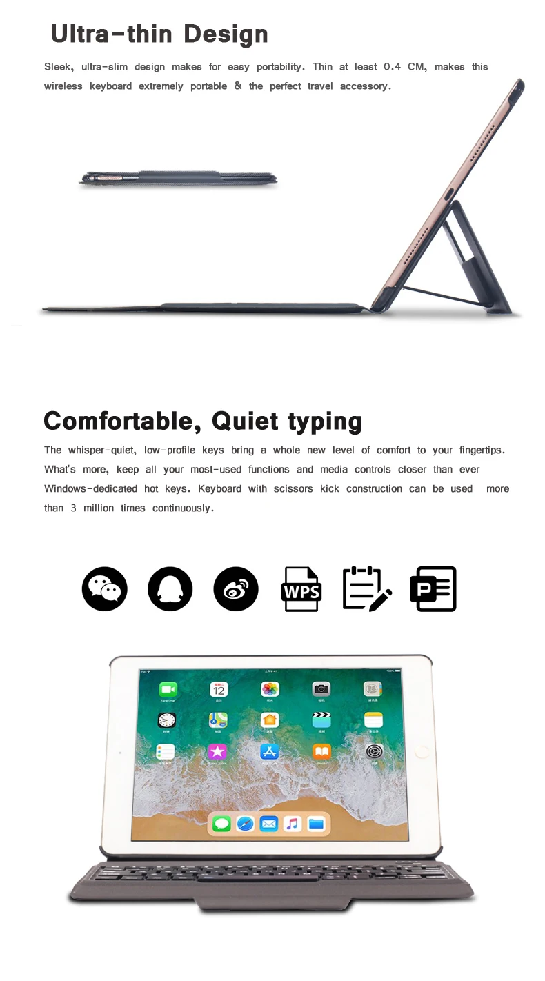 Ультратонкий чехол Keybaord для iPad Pro 10,5 дюймов /iPad Air 10,5, BT/беспроводная клавиатура с подсветкой/умный автоматический режим сна