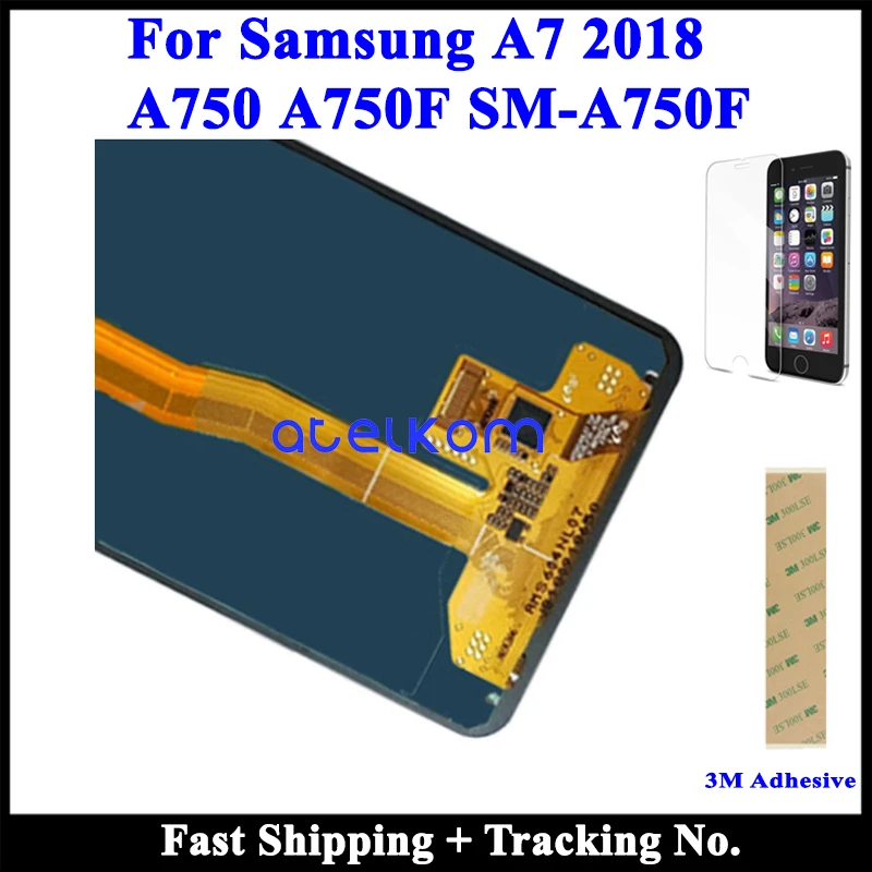 Super AMOLED ЖК экран для SAMSUNG A7 2018 A750F Samsung сенсорный с цифровым преобразователем в