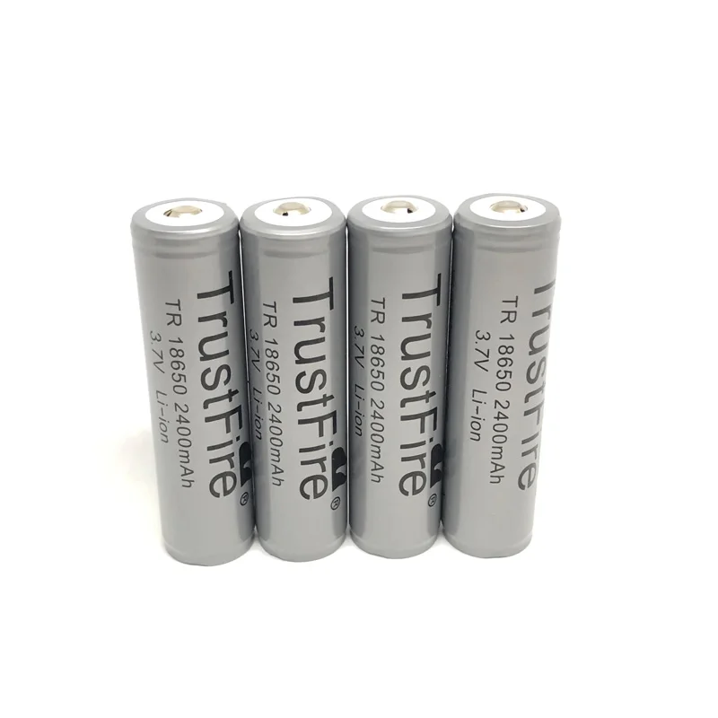 4PCS/LOT TrustFire TR 18650 3.7V 2400mAh Camera Torch Flashlight Lithium Protected Battery 18650 Rechargeable Batteries with PCB