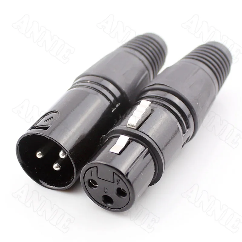 25 пар/лот 3 Pin XLR штекер черная розетка/Микрофон Разъем Cannon Jack | Обустройство дома