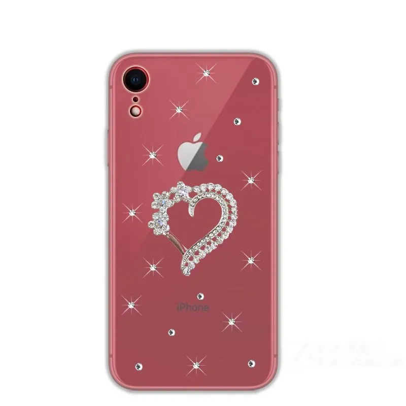 Для apple iphone X XR XS 11 Pro Max чехол 3D Любовь кристально чистый павлин бампер для 7 8 6 6s plus 5