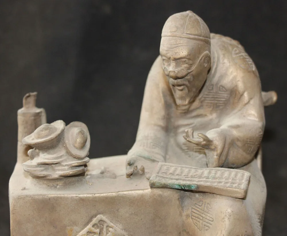WBY 529 + Китайская народная Серебряная резьба Богатство Yuanbao Монета статуя