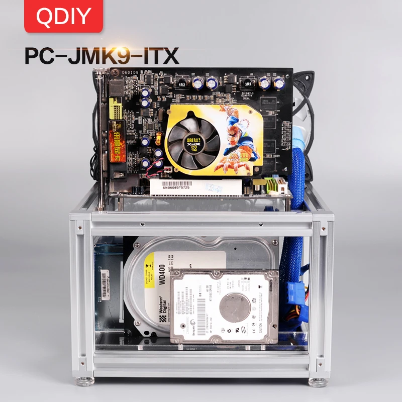 Чехол для компьютера QDIY Mini ITX алюминиевый корпус платформа с водяным охлаждением