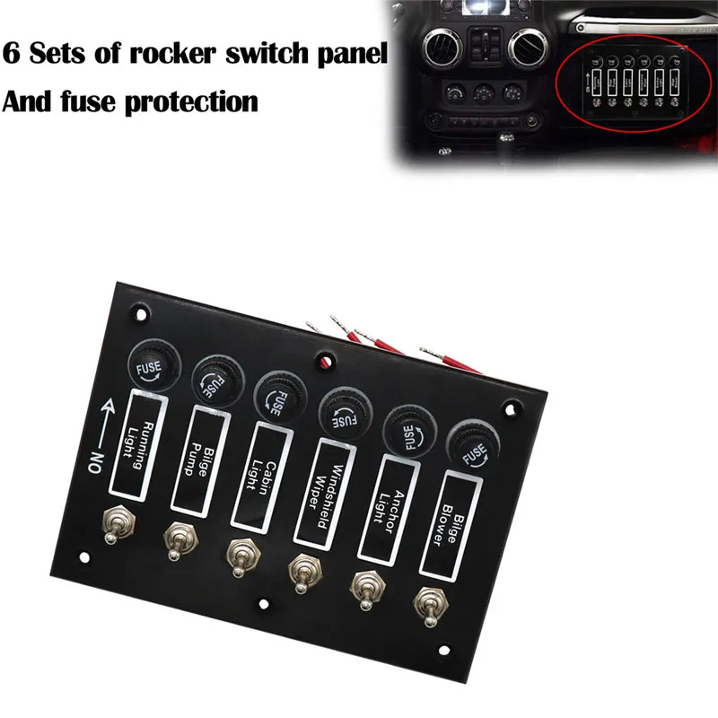 CARPRIE Switch Panel DC 12V / 24V 15A 6P Bakelite Toggle with Fuses Part ON-OFF For Auto Car Boat je10 | Автомобили и мотоциклы