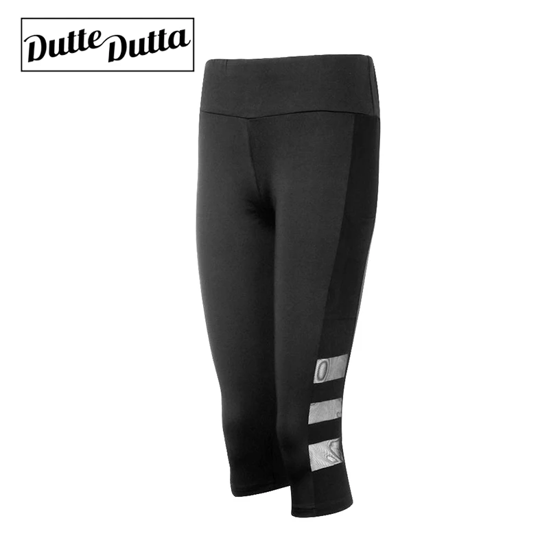 Женские укороченные Леггинсы с карманами Legins сетчатые леггинсы для фитнеса и