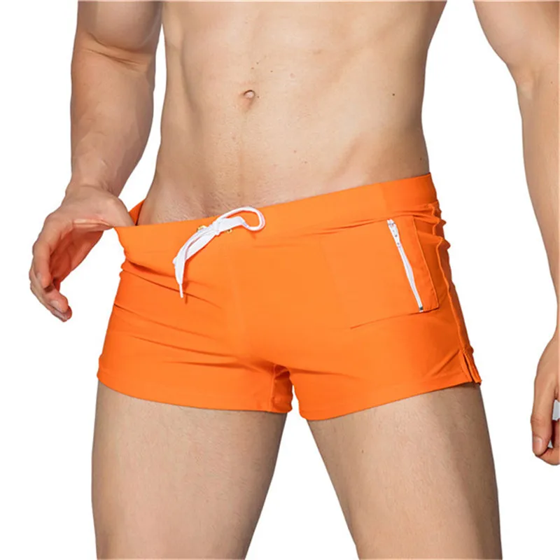 Orange Мужские плавки, мужские плавки, мужские шорты для плавания, пляжные мужские купальные костюмы, Mayo Sunga Gay Pouch trunks Sunga - Цвет: Orange