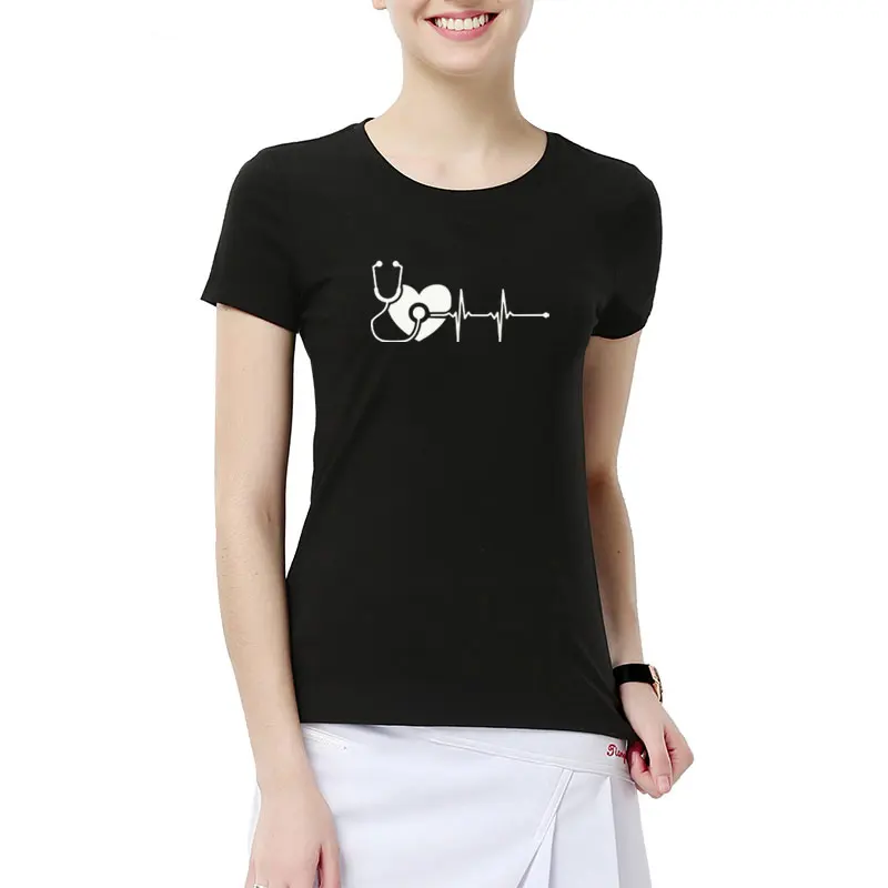 Новинка 2019 футболки для заказной медсестры женские топы девочек хлопковая