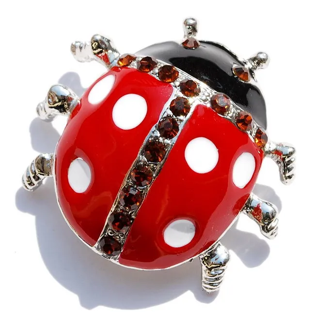 OneckOha модные броши со стразами в форме животных милая эмалевая божья коровка