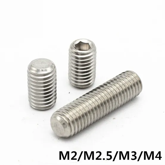 M2/M2.5/M3/M4 DIN913 GB77 установочный винт 304 нержавеющая сталь Внутренняя шестигранная