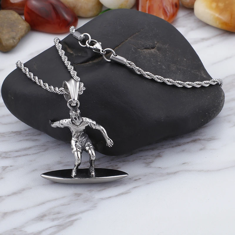Skateboard Pendant Necklace For Men Stainless Steel Enthusiast Sporty Fitness Chain Jewelry | Украшения и аксессуары