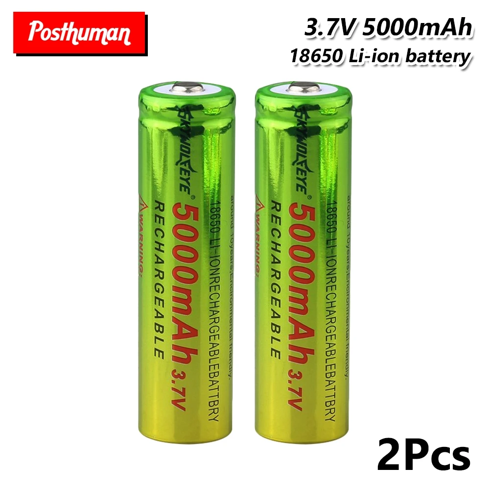 2 pieces 1/2/4/6/8 шт. 18650 Li-Ion Батарея 5000 мА/ч, Перезаряжаемые батареи 3,7 V 18650 литий ионный Батарея клетки Замена - Цвет: 2 pieces