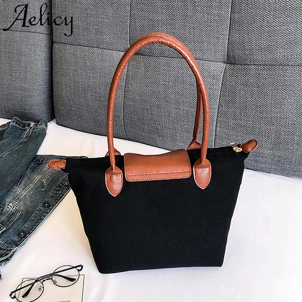 Aelicy модная женская холщовая сумка на молнии одноцветная плечо дорожная для