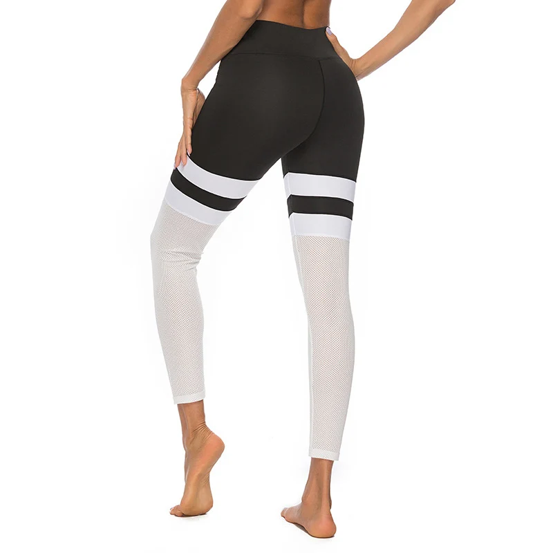 Хит продаж женские штаны для йоги контрастные цвета обтягивающие подтягивающие