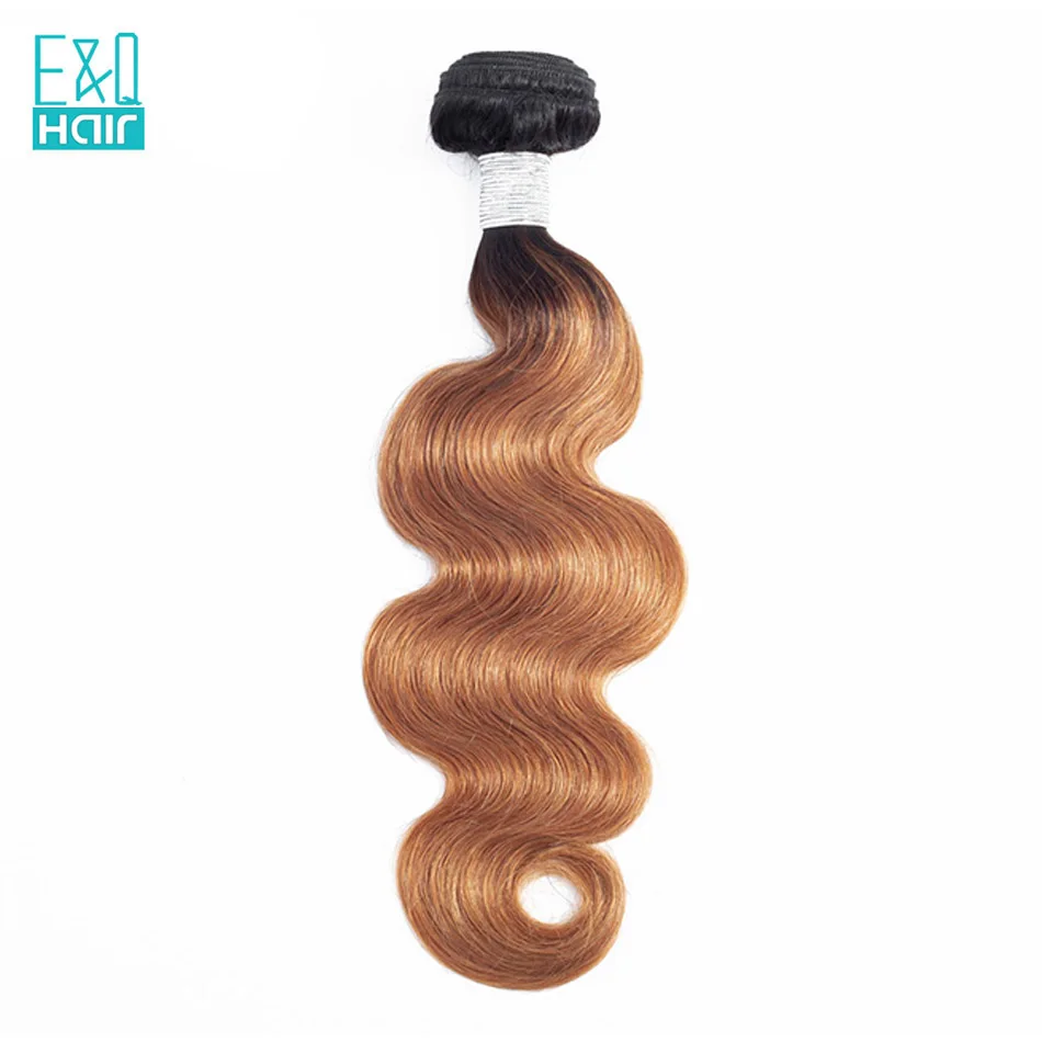 EQ Hair Pre-Colored Mongolian 3 Bundles Body Wave T1B/30 Weave 100% Human Extensions Non Remy No Smell | Шиньоны и парики