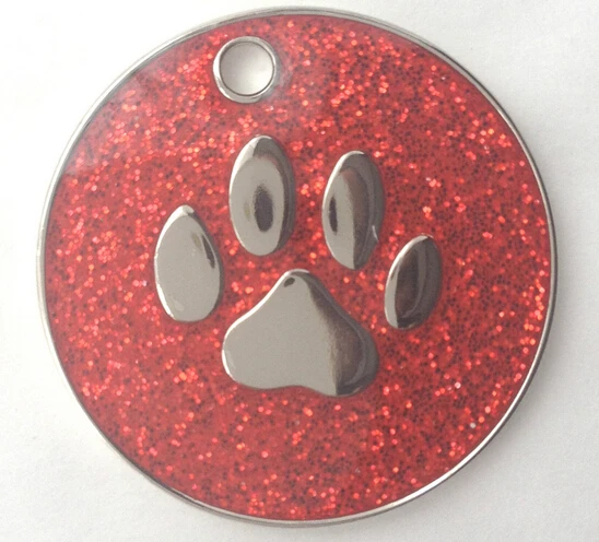 dog paw tag cheap custom round shape high quality | Дом и сад