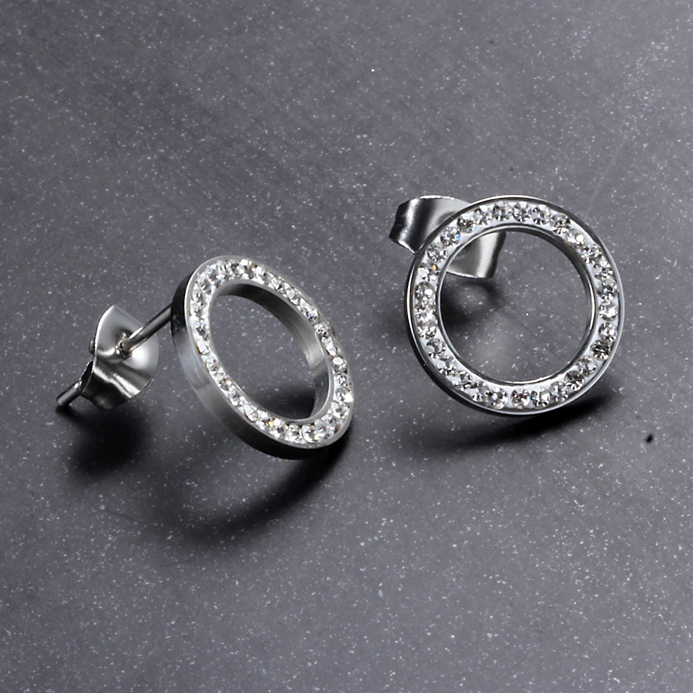 Женские серьги гвоздики с кристаллами из нержавеющей стали 316L|earrings diy|earrings