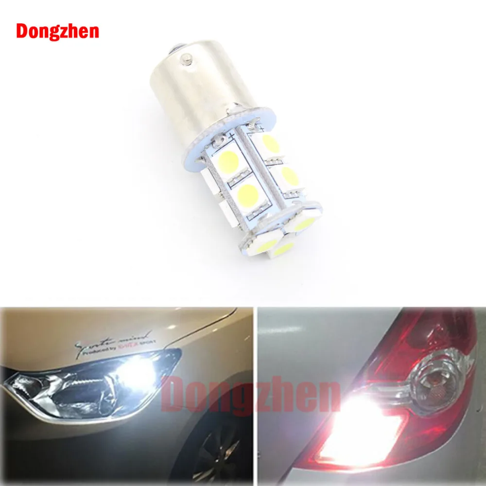 Dongzhen 1 шт 12В светодиодный автомобильный 1156 BA15S P21W 5050 13 SMD светильник белый сигнал