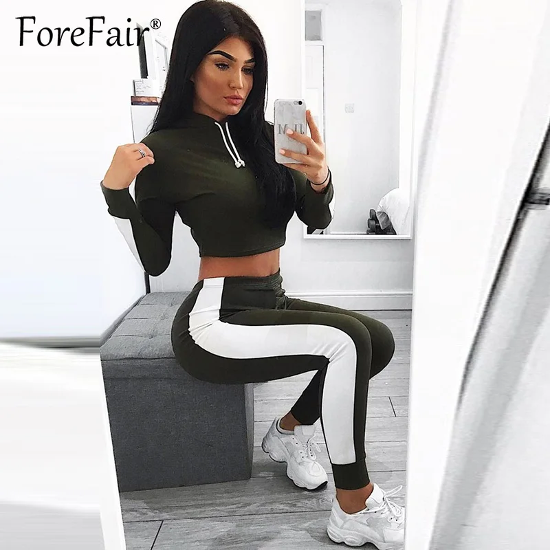Forefair/2019 Повседневный Спортивный костюм из 2 предметов Женский комплект одежды