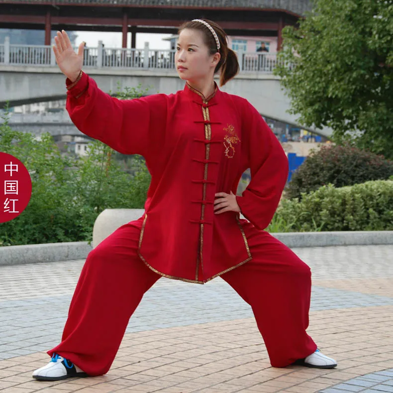 Костюм Дракона Тай Чи для мужчин и женщин одежда выступлений кунг-фу ушу боевые