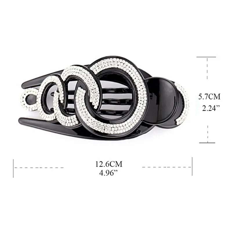 

1PCS Black Coffee Color Women Rhinestone Hairpin Hair Ornament Gifts Barrette Hair Clip