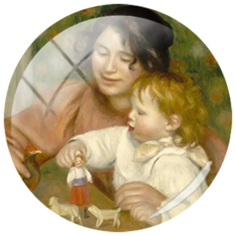 MM216 TAFREE Винтаж мать и ребенок дети искусства Paiting 25 мм круглый стеклянный кабошон купол DIY Камея Подвеска Настройки ювелирных изделий - Цвет: MM216