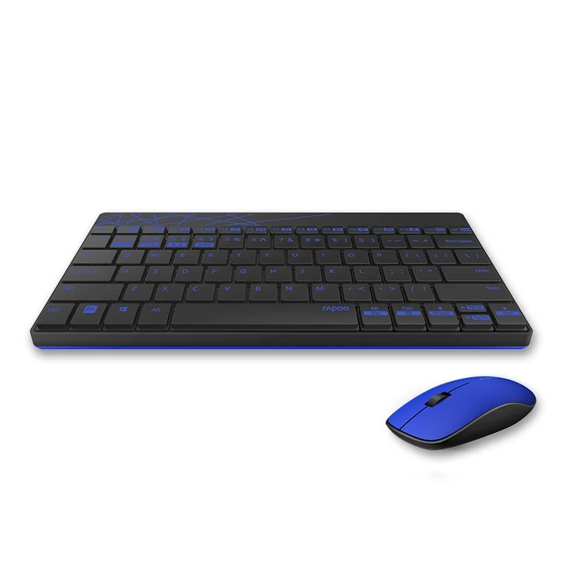 Rapoo 8000M мульти режим 2 4G + Bluetooth портативная беспроводная клавиатура и мышь набор