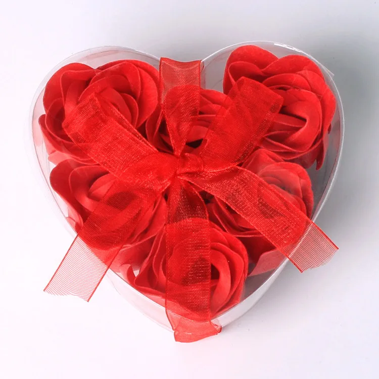 6 шт. ароматическое мыло для ванны с сердечками лепестками роз и цветами