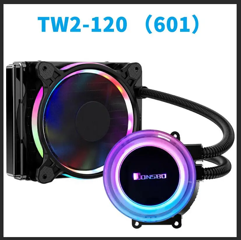 Jonsbo Angel Eye TW2-120 240 501 601RGB автоматический меняющий цвета жидкий процессор кулер для настольного компьютера чехол радиатор - Цвет лезвия: TW2-120-601