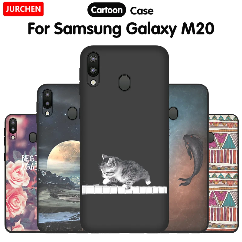 JURCHEN милый мультяшный чехол для Samsung Galaxy M20 телефона M205F силиконовая задняя крышка