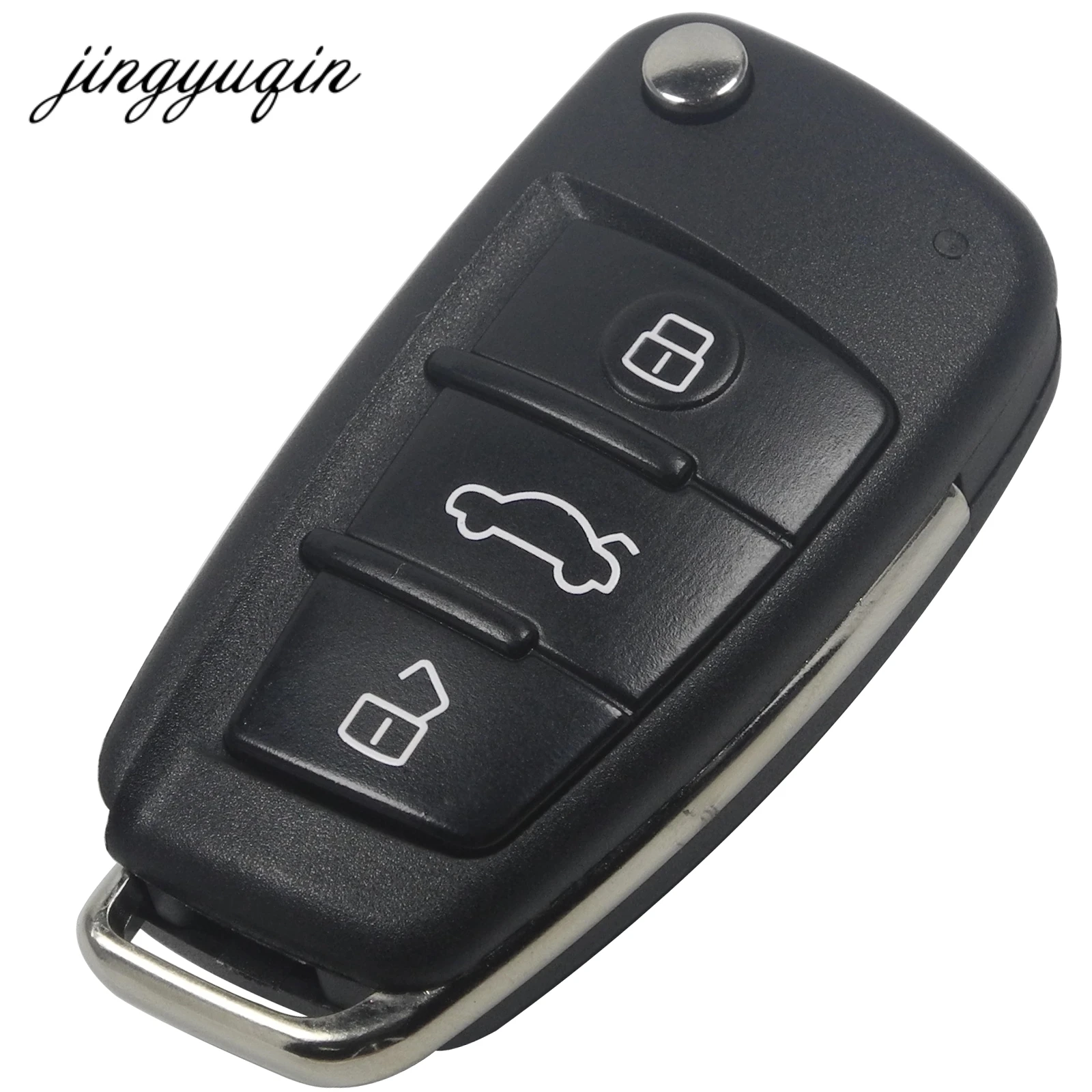 

Jingyuqin 50 шт./лот откидной дистанционный Автомобильный ключ оболочка для AUDI A2 A3 A4 A6 A6L A8 TT без лезвия складной чехол 3 кнопки