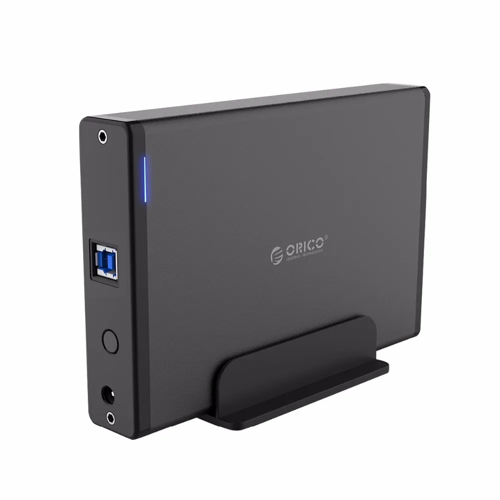 ORICO Алюминиевый жесткий диск HDD корпус USB3.0 к SATA3.0 3,5 дюймов HDD корпус док-станция Поддержка UASP 12V2A мощность