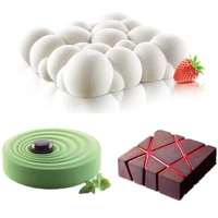 3pcs grid block clouds ripple 3d mousse cake moulds for ice creams chocolates cake mold pan bakeware geometric shapes