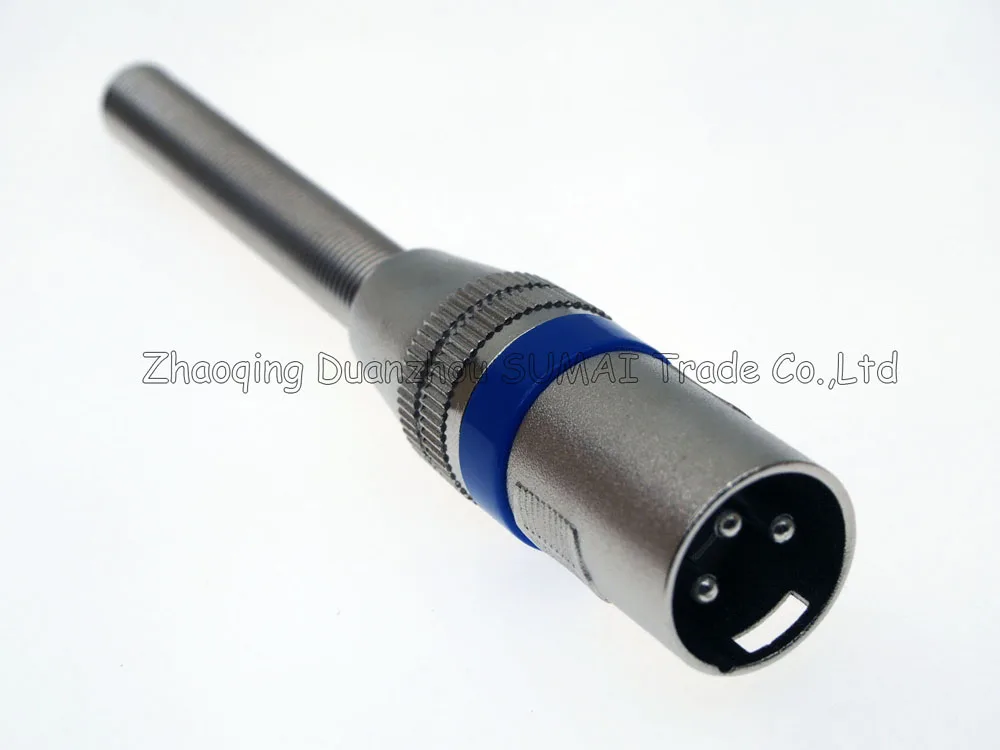 3Pin CANNON KTV аудио MIC разъем XLR 3 Pin папа J3P микрофона с длинной пружиной серебро синим