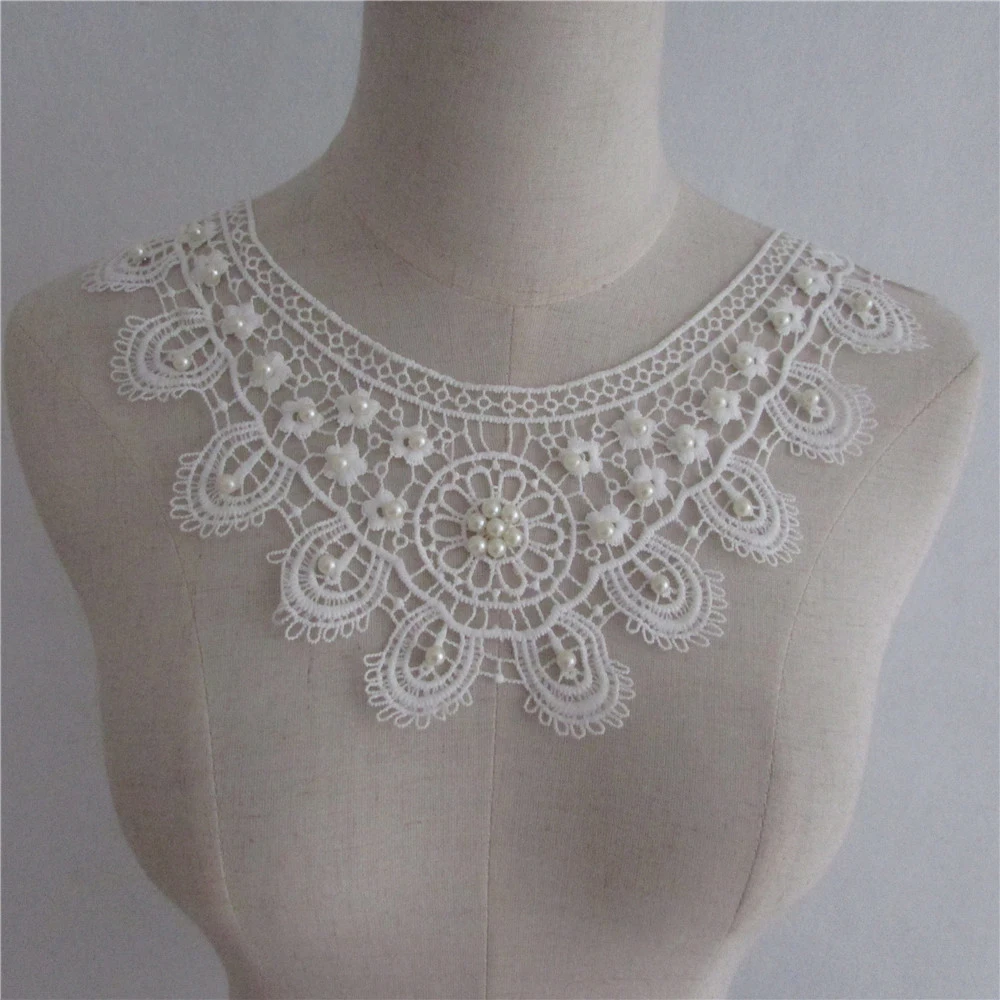 High quality white Lace Neckline Decor Clothing Supplies Sewing Applique Embroidered Fabric Collar DIY Costume Accessories | Дом и сад