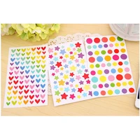 t25 6 sheets candy colorful heart dots star diy decorative seal stickers diary phone bottle decor stick label kids stationery