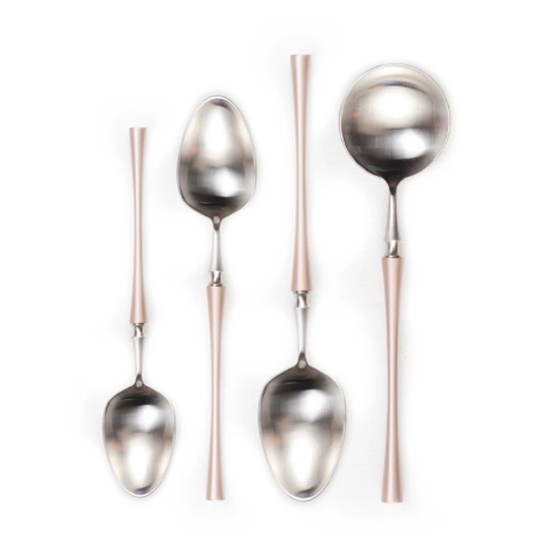 Шикарный романтический набор посуды из розового золота нержавеющая сталь нож