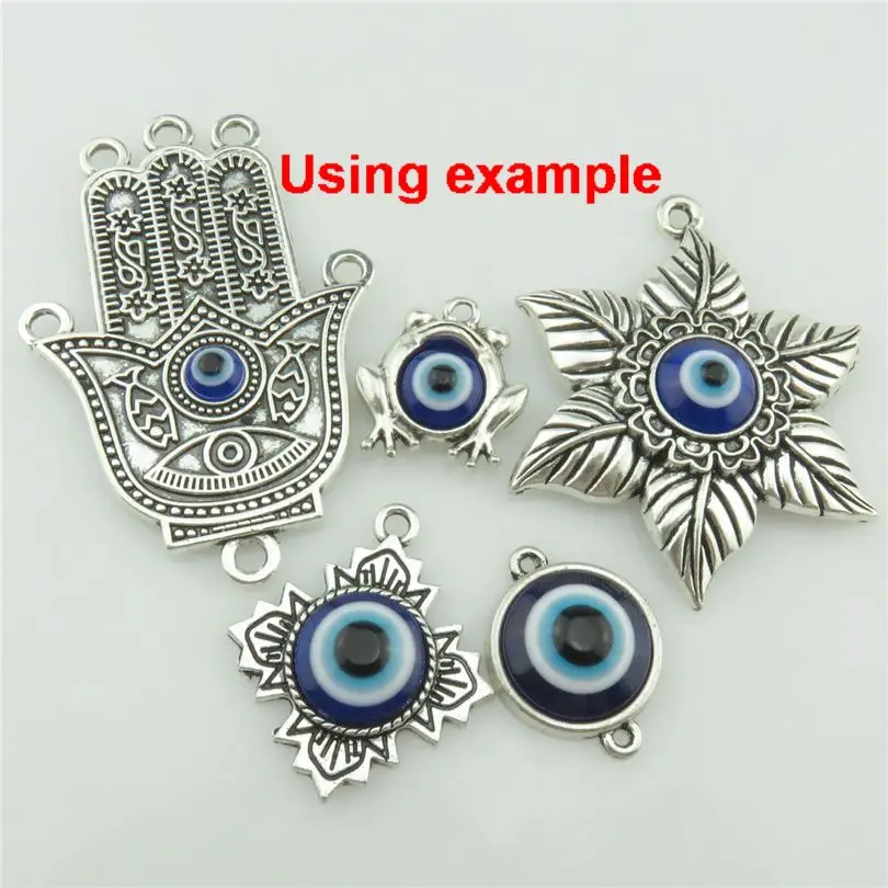 200 шт. круглые акриловые сплющенные плоские свободные синие Бусины от сглаза