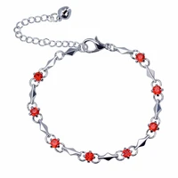 juchao fashion jewelry female simple elf crystal small bell alloy bracelets for women red blue jewellery bracelet woman