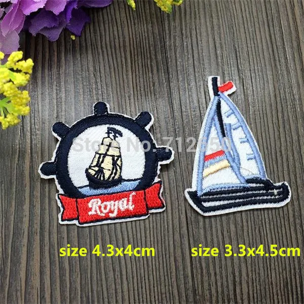 201512 new arrival mixed 10 pcs sailing boats Embroidered patch iron on Applique garment embroidery DIY accessory | Дом и сад