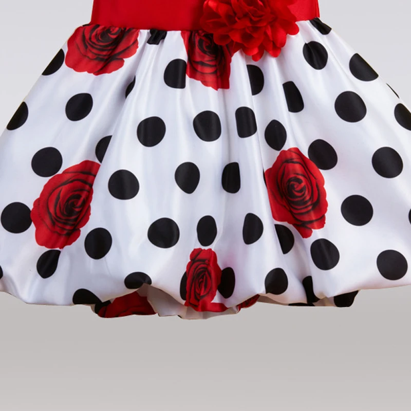 B&ampN Sleeveless Children Dresses Black Dot Red Bow Floral Dress Baby Infant Summer Party Princes Girls Costumes | Детская одежда и