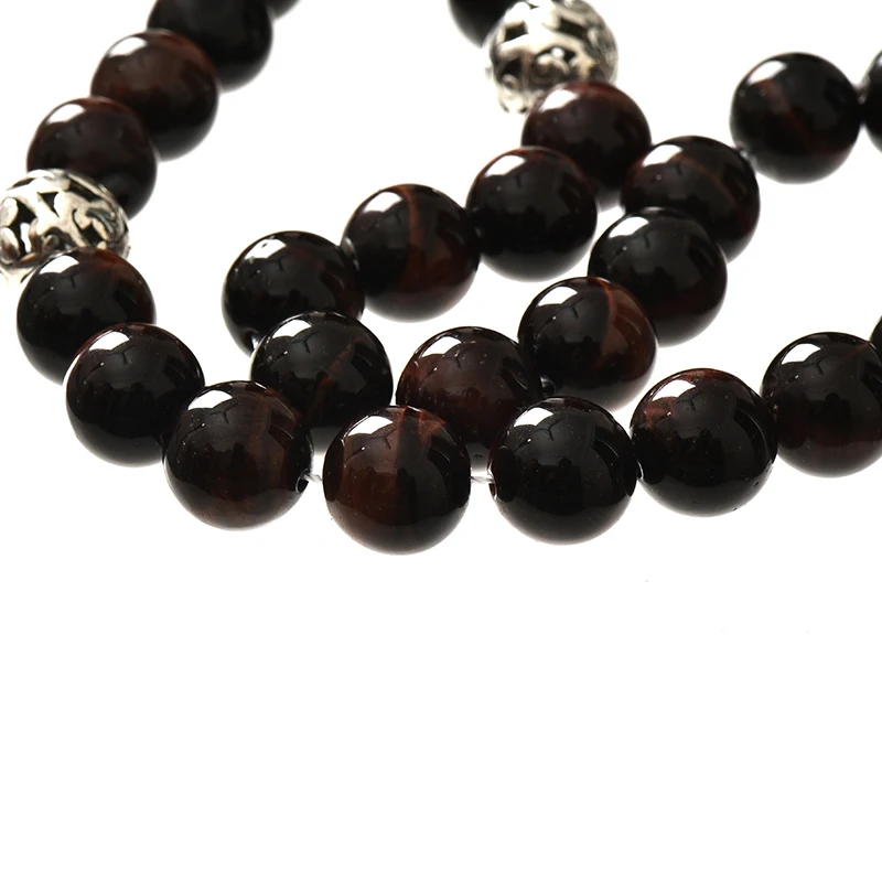 Dark Red Prayer Beads 10mm Tiger Eyes Stone Making Diy Rosary jewelry Bracelets 14inch For Unisex Gifts F019 | Украшения и