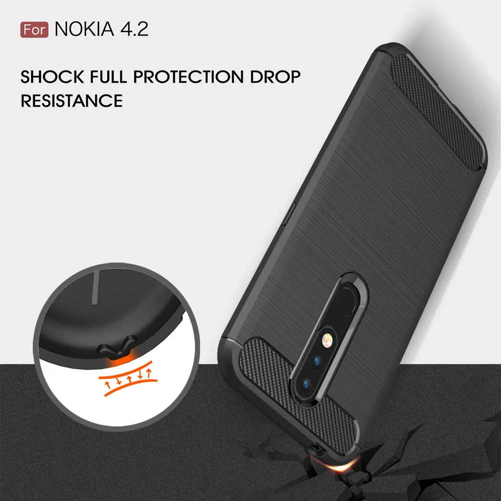 Чехол из углеволокна крышка 5.71For Nokia 4 2 чехол для 3 6 2019 мобильного телефона задней