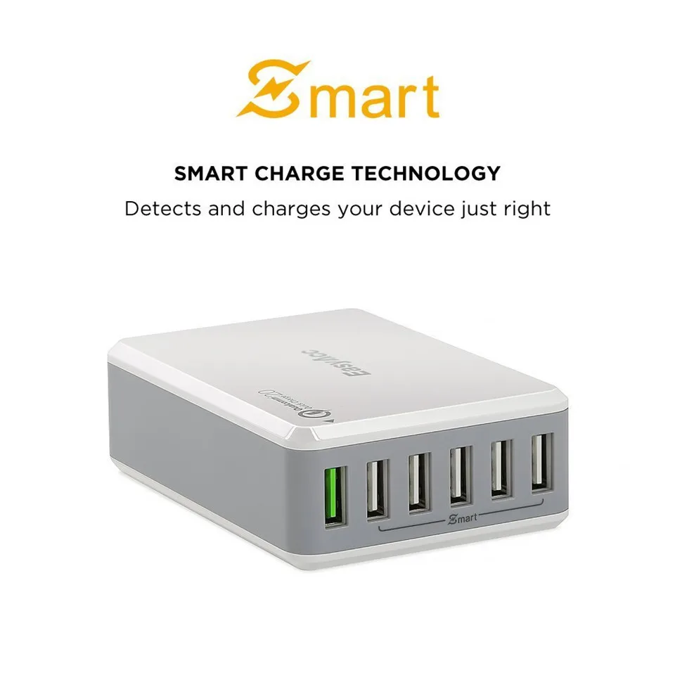 [Quick Charge 2 0] EasyAcc 50 Вт USB Зарядное устройство 6-Порты и разъёмы настольная зарядная