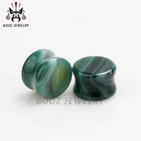 pair selling ear plugs stone ear tunnels glass ear gauges body jewelry piercing expander free shipping