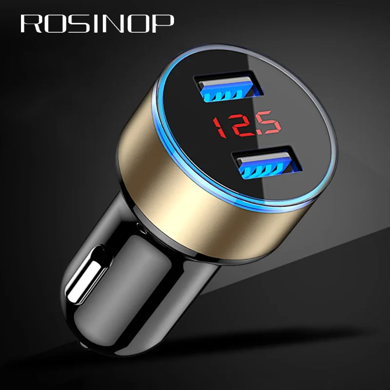 Rosinop 3A USB cargador быстрое зарядное устройство LED Автомобильное для iphone ipad samsung huawei xiaomi